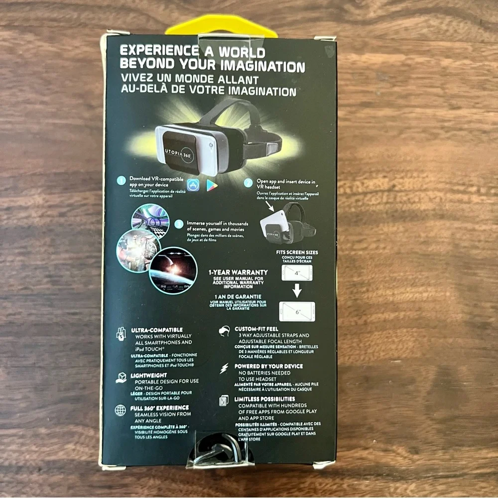 Set Of ReTrak Virtual Reality 3D Headsets Utopia 360 Use W/Smartphone New In Box